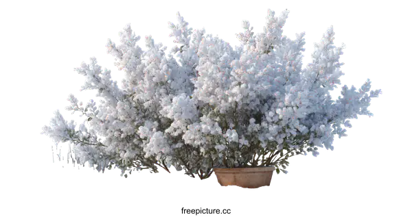 [Transparent Background PNG]Winter Scene with Snowy Plant in Pot