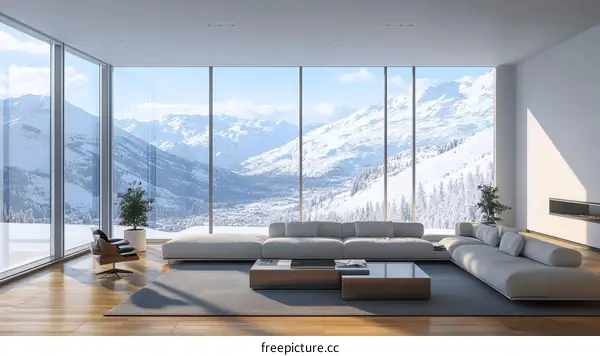 Modern Mountain View Living Room Interior Design
