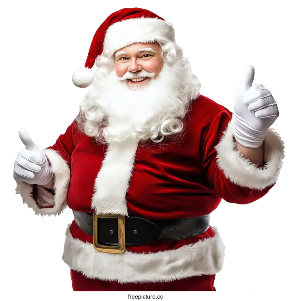 [Transparent Background PNG]Santa Claus Posing with a Festive Smile