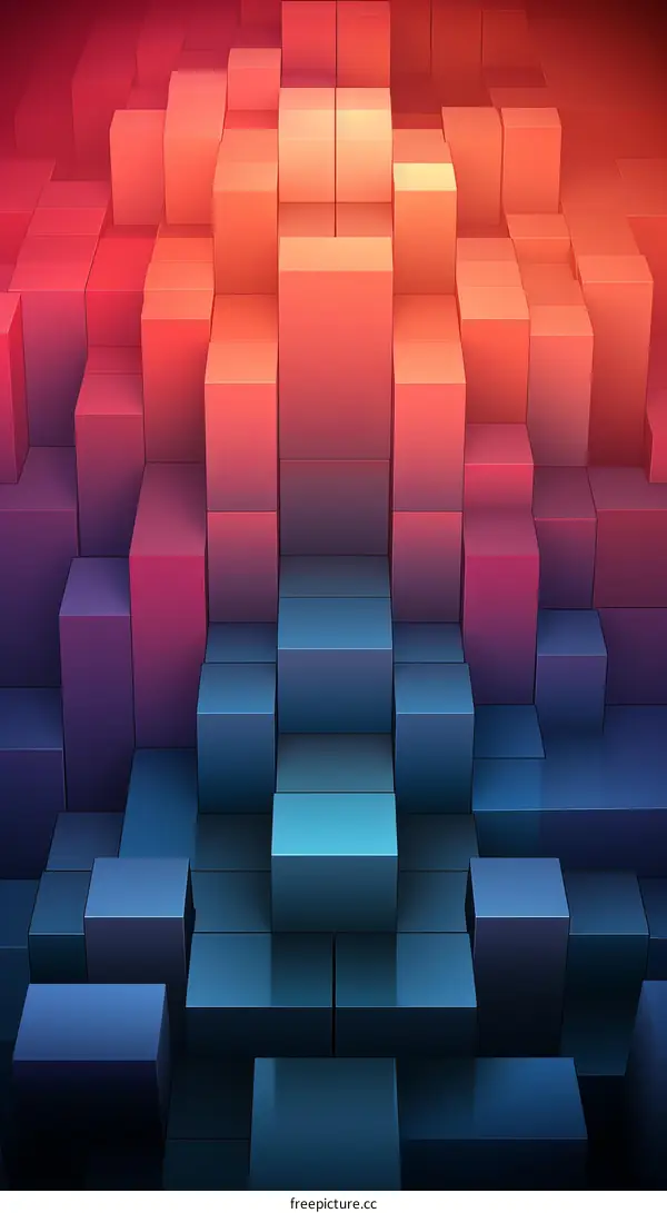 Colorful 3D Geometric Shapes Abstract Art