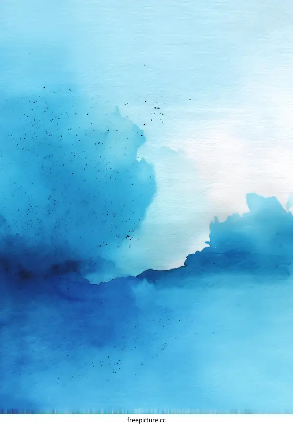 Abstract Blue Watercolor Painting