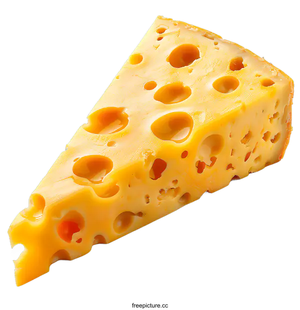 [Transparent Background PNG]A wedge of Swiss cheese
