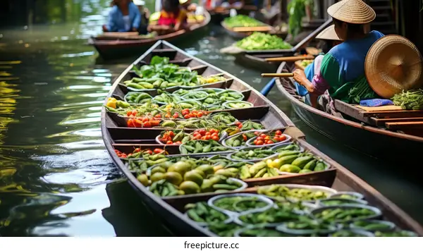 A floating market in Thailand