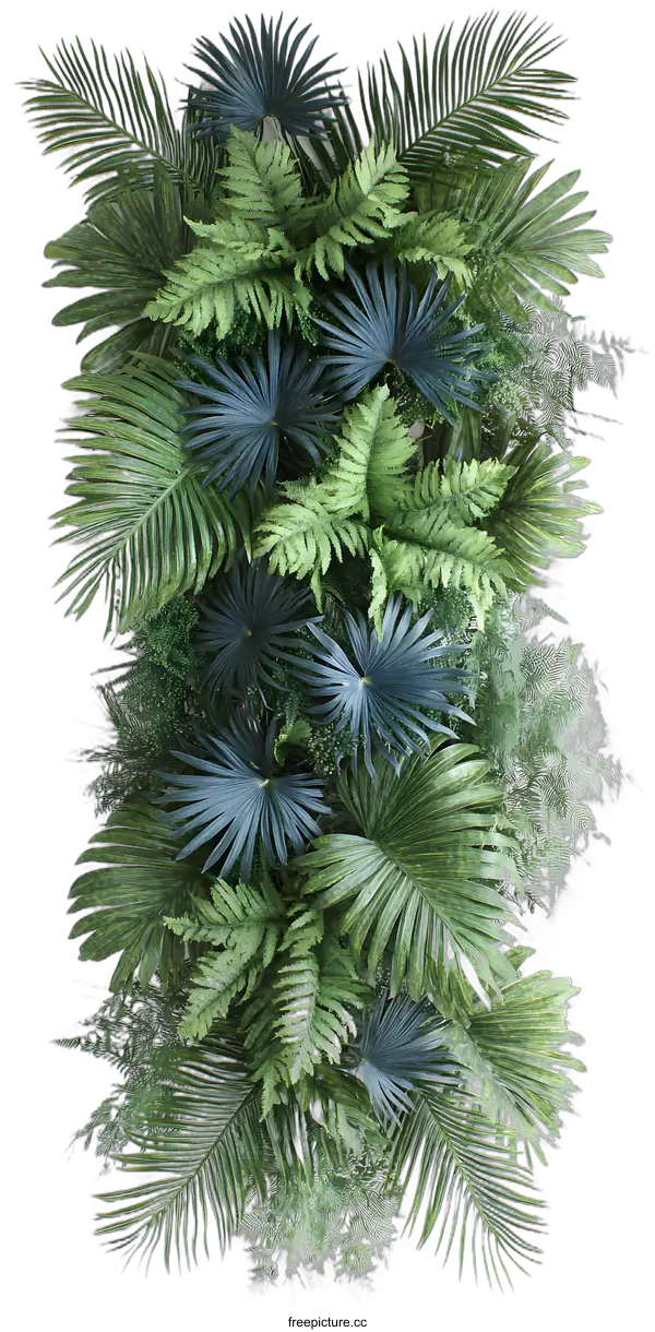 [Transparent Background PNG]Tropical Leaves Wall Decor Green Background