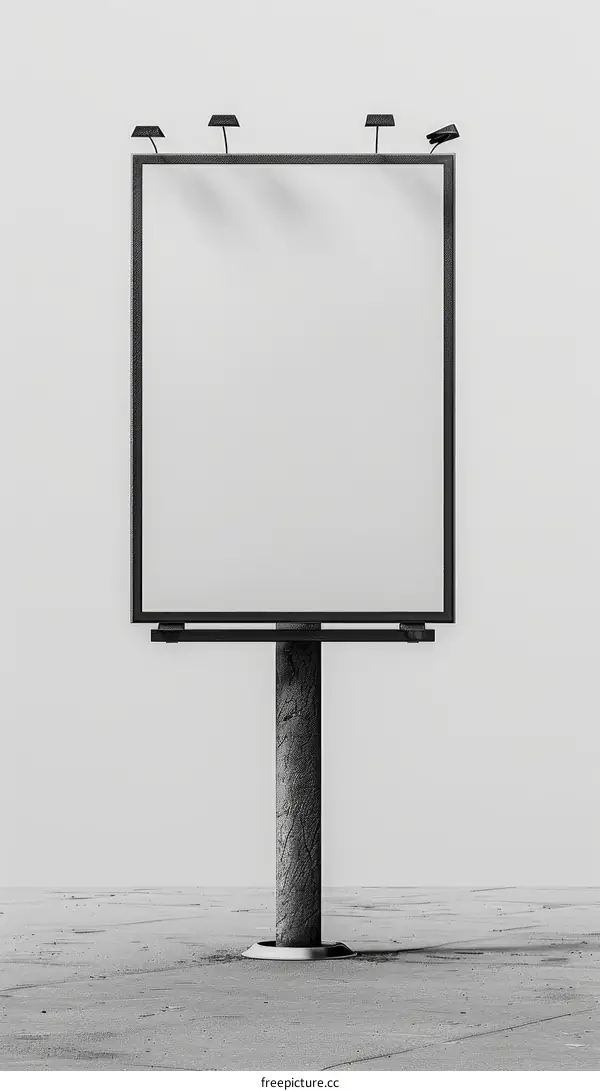 Blank billboard on a roadside