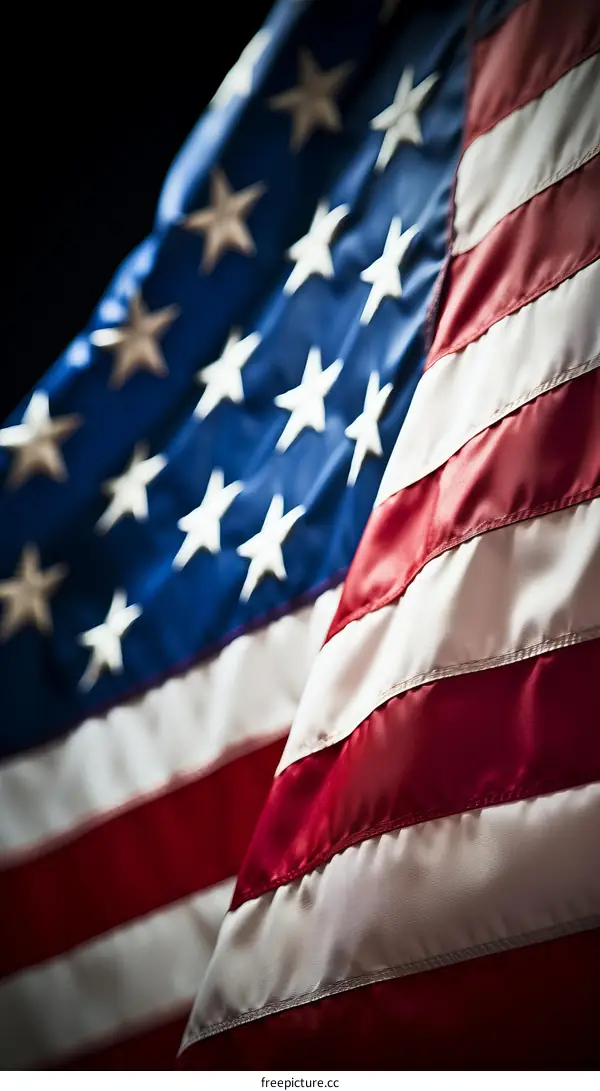 Close-up of the American Flag, Stars and Stripes