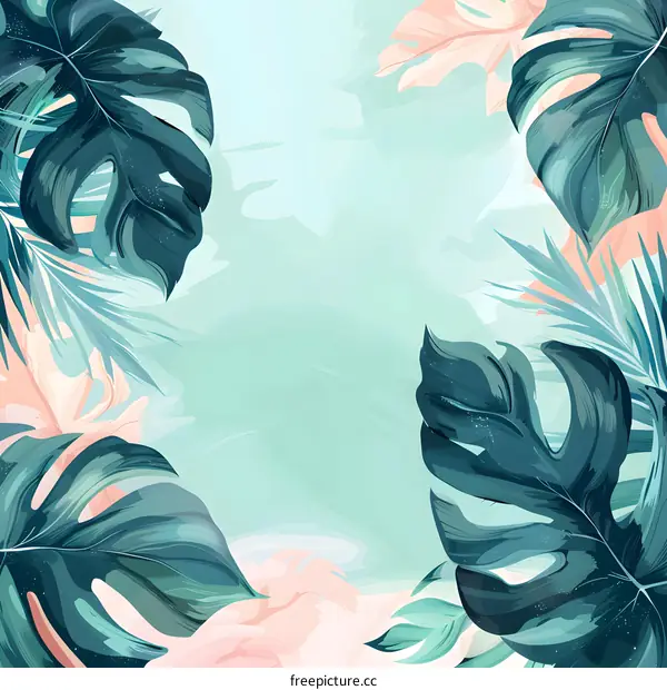Tropical Leaves Watercolor Illustration