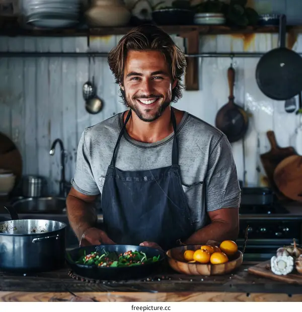 Portrait of a male chef in a kitchen