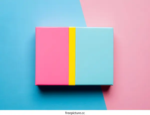 Abstract Geometric Shape Design with Pink, Blue and Yellow Colors