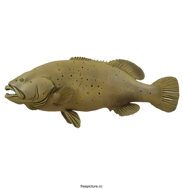 [Transparent Background PNG]Realistic Grouper Fish Illustration