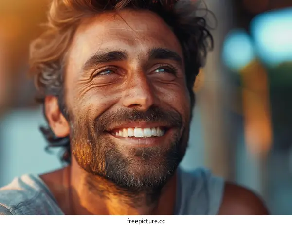 Close Up Portrait of a Smiling Man