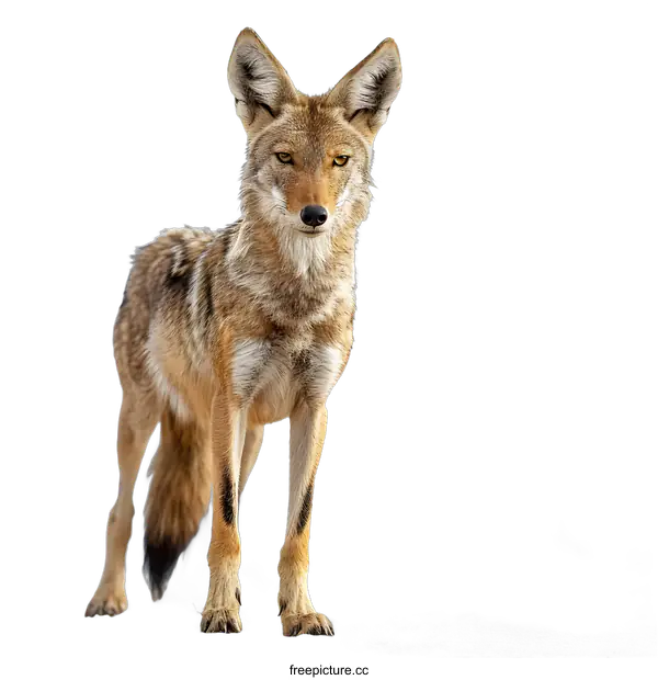 [Transparent Background PNG]Coyote standing on sand