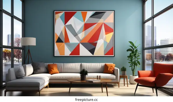 A Stylish Living Room with Modern Art