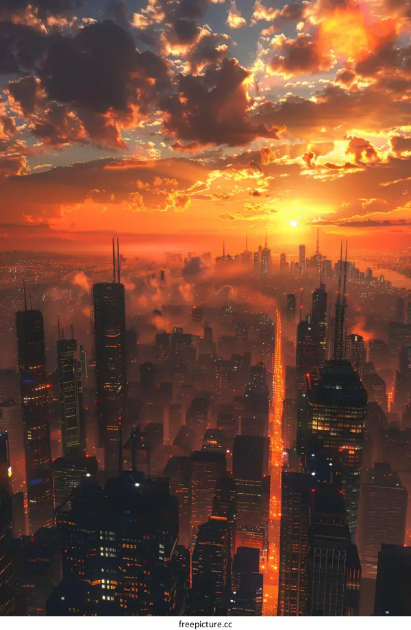 Cityscape Sunset Skyline Buildings