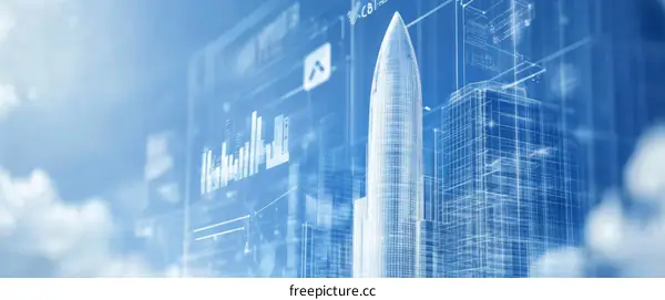 Abstract Cityscape Skyline Design Illustration