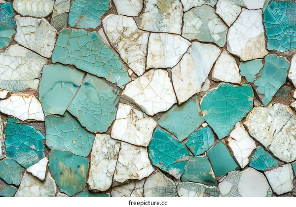 Cracked ceramic tiles