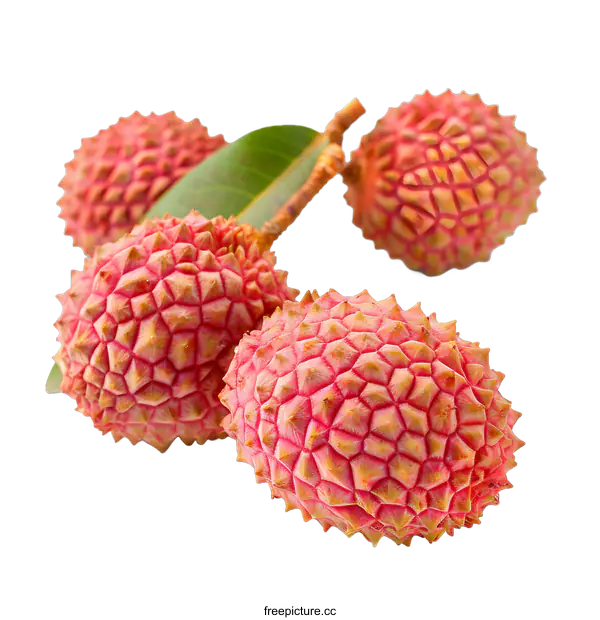 [Transparent Background PNG]Fresh lychee fruits on a white background
