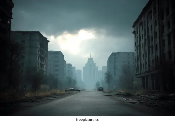 Abandoned Cityscape After a Disaster