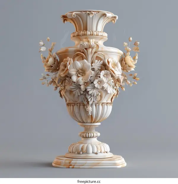 White marble vase with flowers