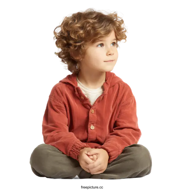 [Transparent Background PNG]Cute Child Sitting Posing