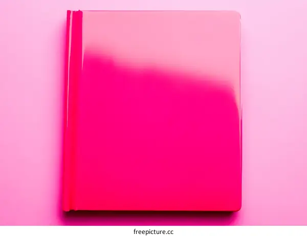 Bright Pink Notebook On Pink Background