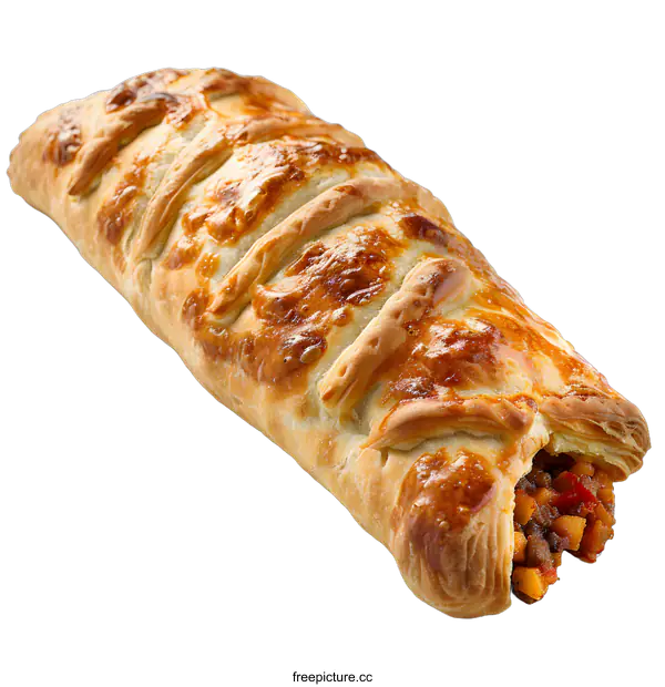 [Transparent Background PNG]Freshly Baked Savory Pastry Loaf