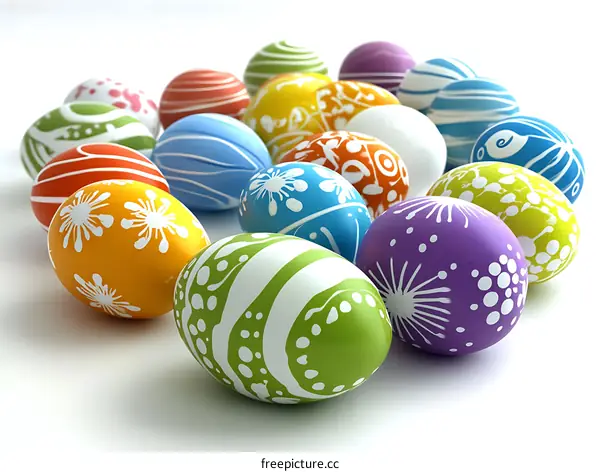 Colorful Easter Eggs with Designs