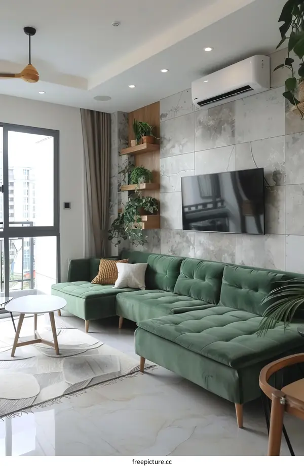 Modern Green Living Room Design