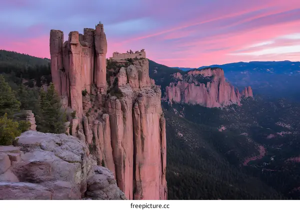 Pink Sky Over the Colorado Mountains