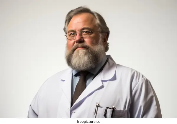 Portrait of a male doctor with a beard