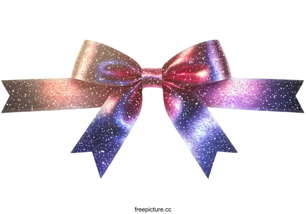 [Transparent Background PNG]Multicolored Glittery Ribbon Bow