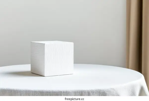 White Cube Display Object on a Table