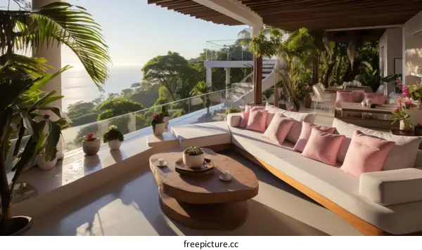 Modern luxury villa with stunning ocean views