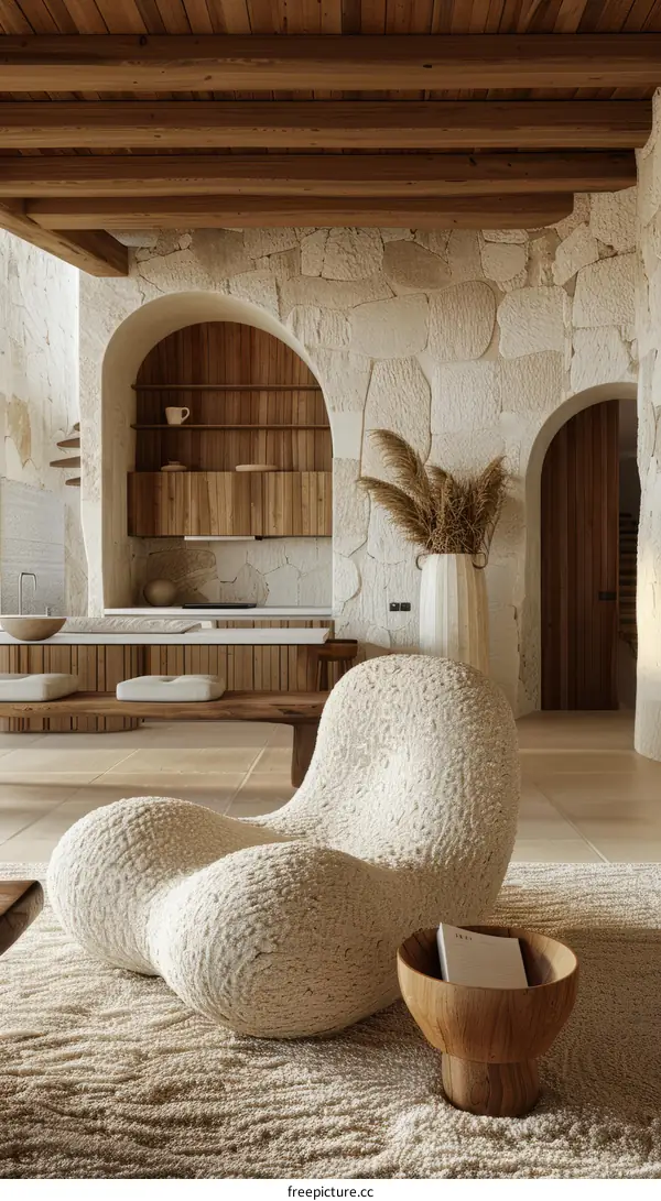 Modern Organic Mediterranean Living Room Interior