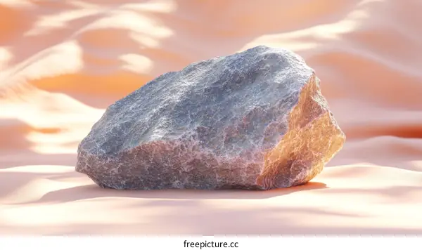 Abstract Stone on Peachy Fabric Background