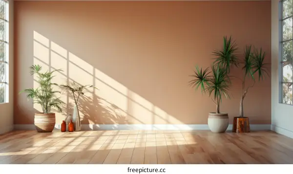 Sunlit Room with Indoor Plants