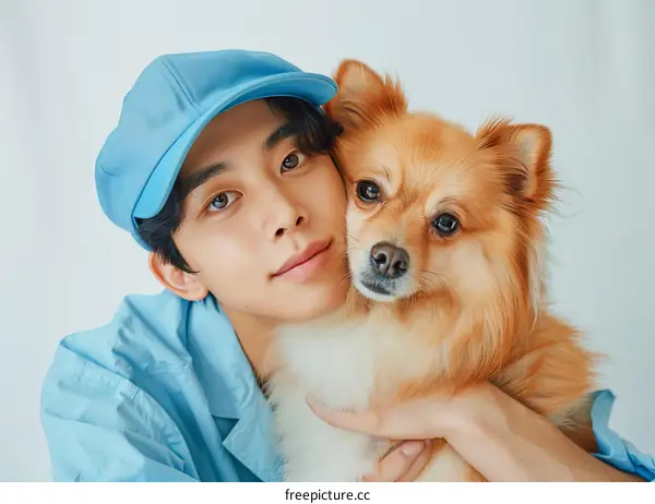 Japanese actor Mackenyu with his dog