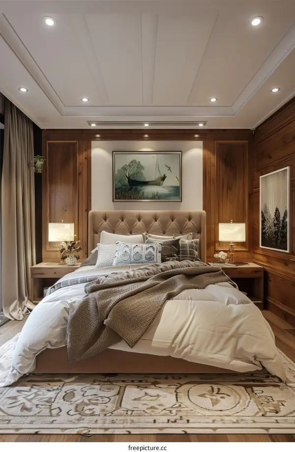 Elegant Bedroom Interior Design Illustration