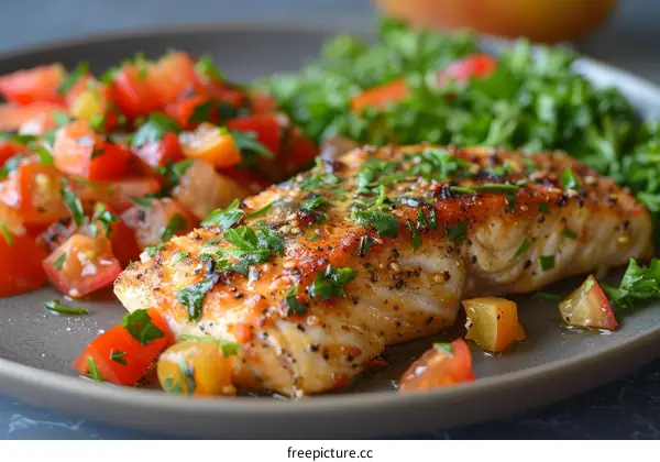 Grilled Salmon with Tomato Salsa