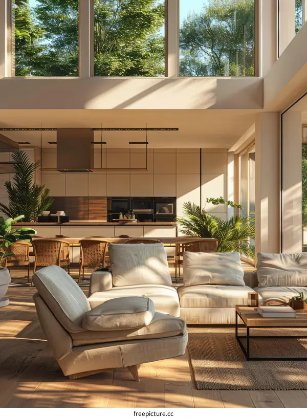 Bright and Airy Living Space With Natural Elements