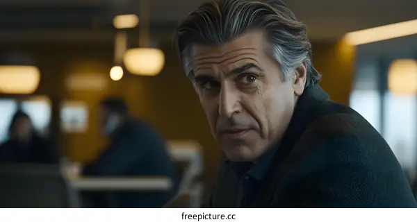 Portrait of a Serious Businessman in an Office Setting