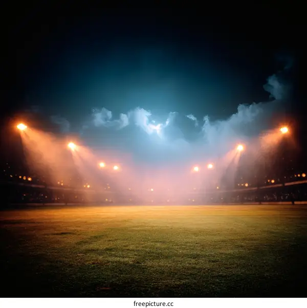 Stadium Night Sport Scene Illustration
