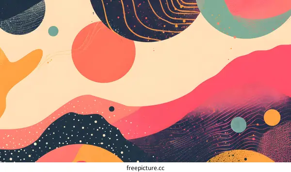 Abstract Art Background With Colorful Shapes and Patterns