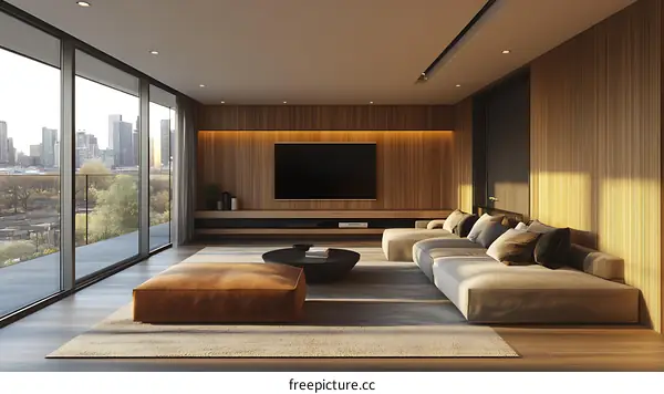 Modern Minimalist Living Room Design Illustration