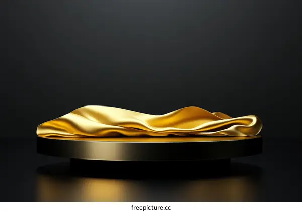 Luxury Gold Fabric Display on Dark Platform