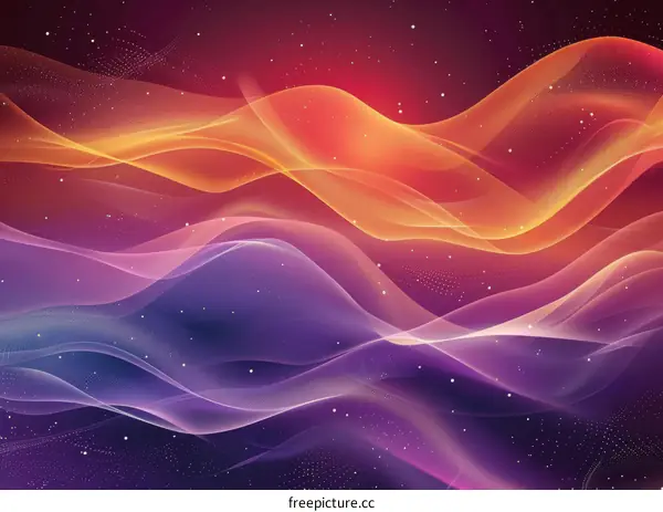 Colorful Space Waves Surge Through the Night