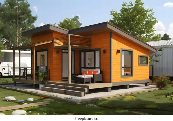 Modern Wooden House with Deck and Patio Design