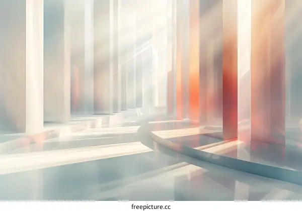 Futuristic Sci-Fi Scene With Glowing Lights And Reflective Surfaces