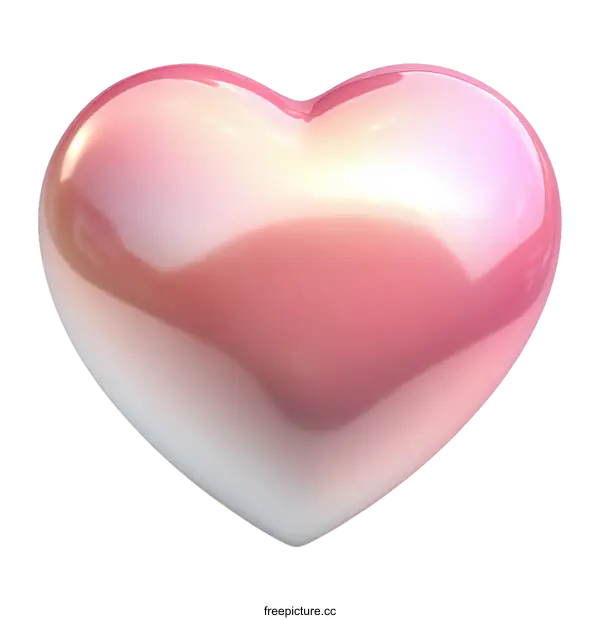 [Transparent Background PNG]Glossy Pink Heart Illustration