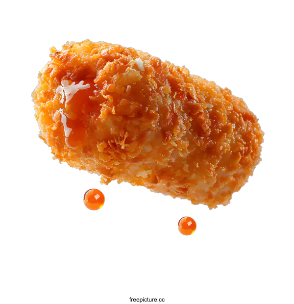 [Transparent Background PNG]Crispy Fried Food with Sauce Drizzle